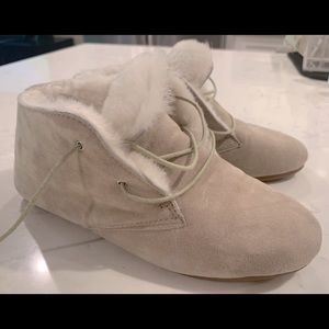 Hobes Wooly Grey Suede Booties Size 36/6